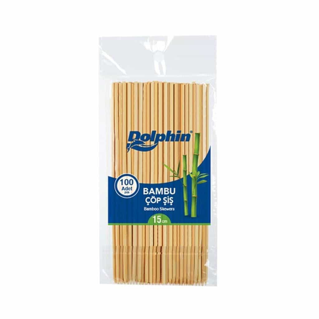 ბამბუკის ნაგვის შამფურები 15სმ შეფუთვა 100 ცალი