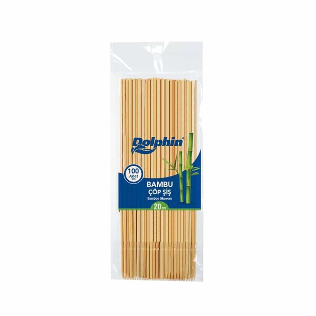 ბამბუკის ნაგვის შამფურები 20 სმ შეფუთვა 100 ცალი