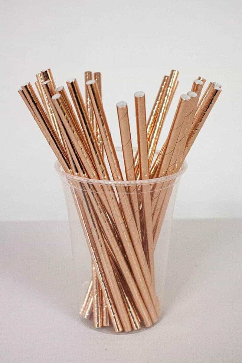 ქაღალდის ჩალები მეტალიზებული სპილენძი 25 ც