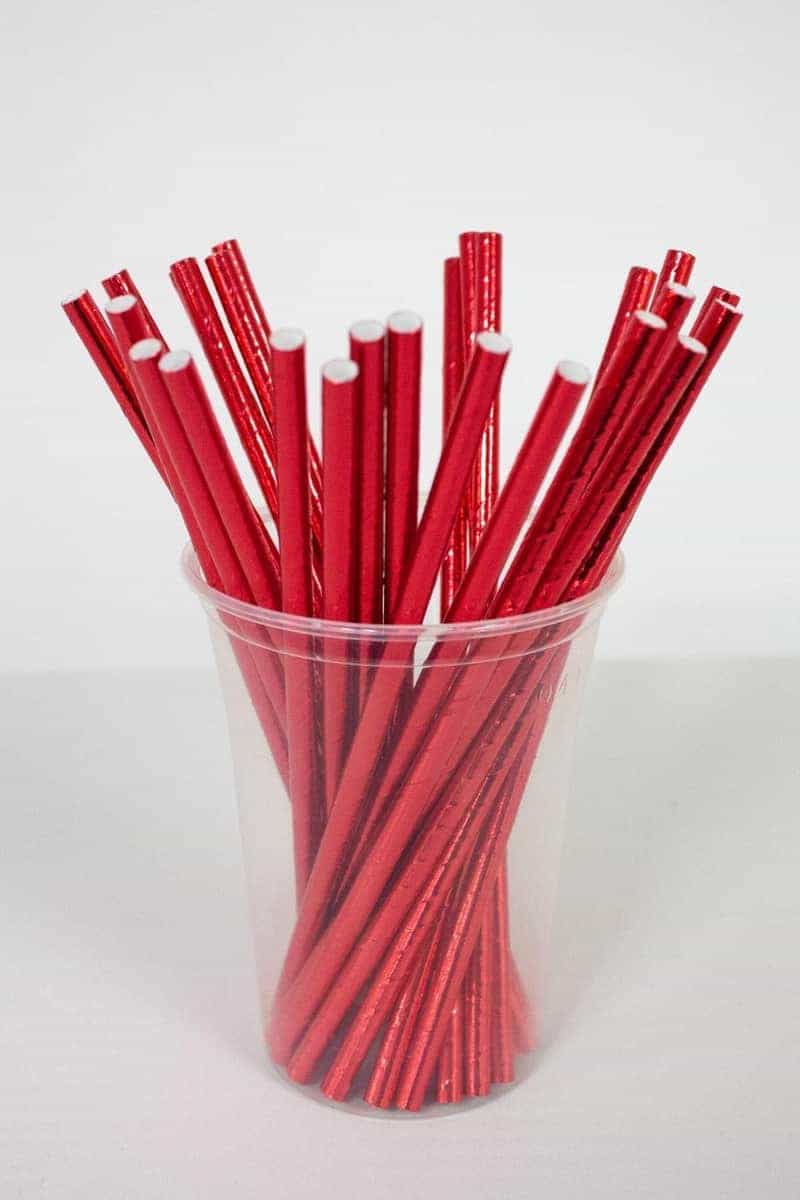 ქაღალდის ჩალის მეტალიზებული წითელი 25-ის