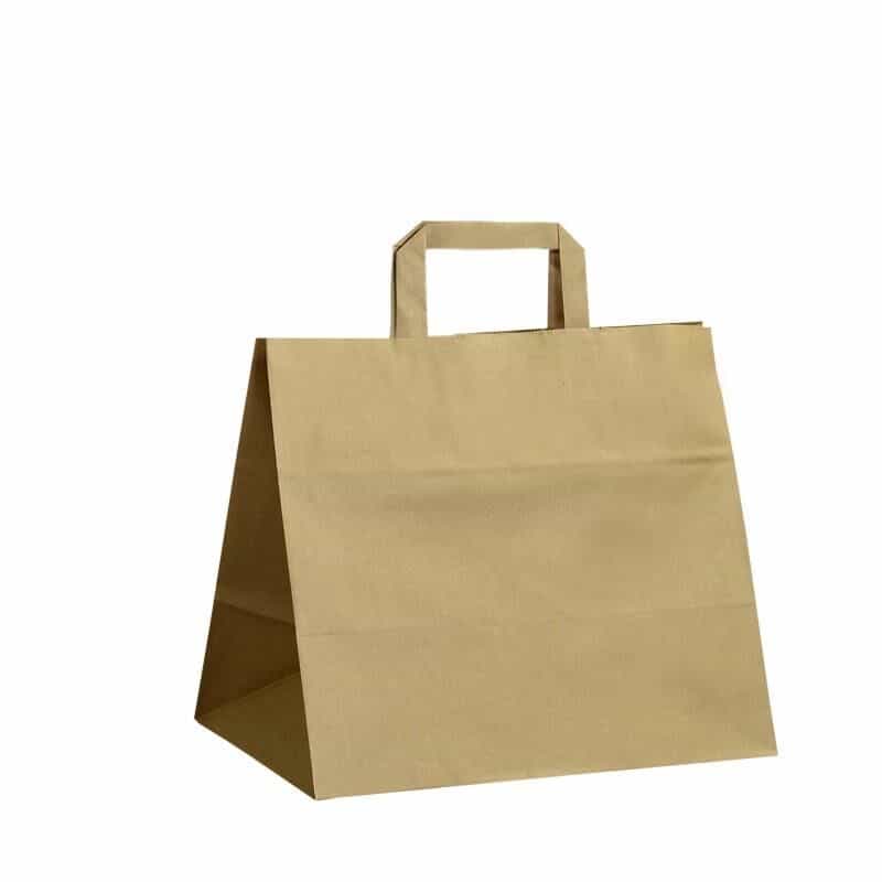 კრაფტის ქაღალდის ჩანთა შიდა სახელურით 32x26x21 სმ