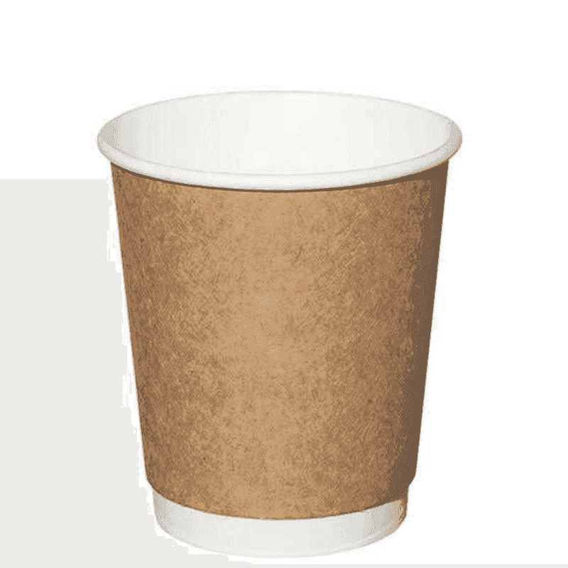 ქაღალდის ჭიქა Kraft 8 Oz ორმაგი კედელი