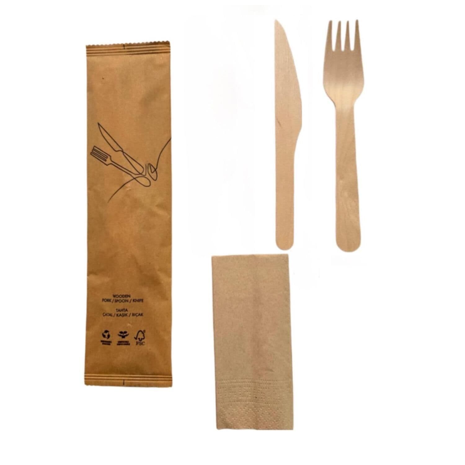 კრაფტის ქაღალდის შეფუთული ხის დანაჩანგალი 3 ცალი