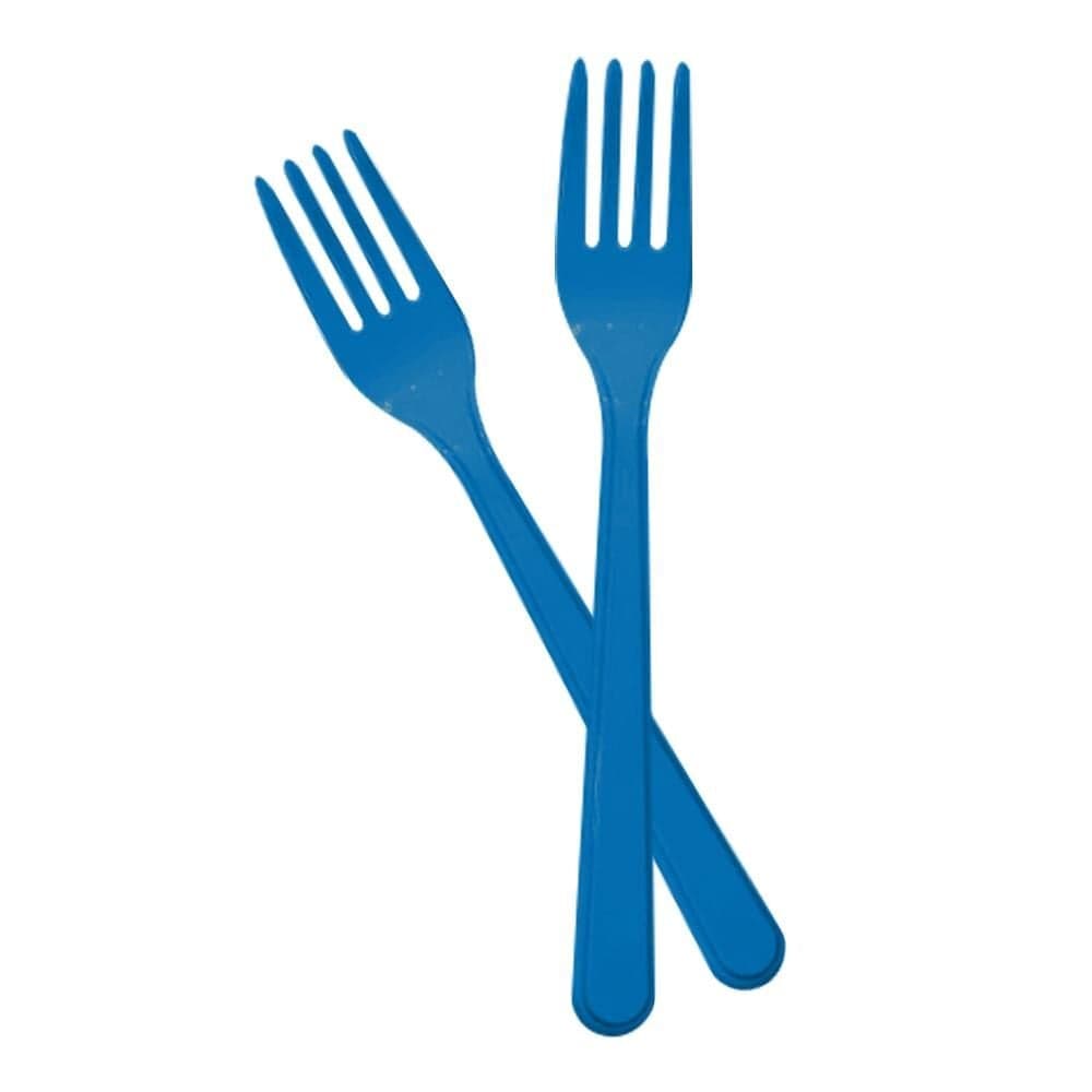 პლასტიკური ჩანგალი მუქი ლურჯი ლუქსი 25 ცალი