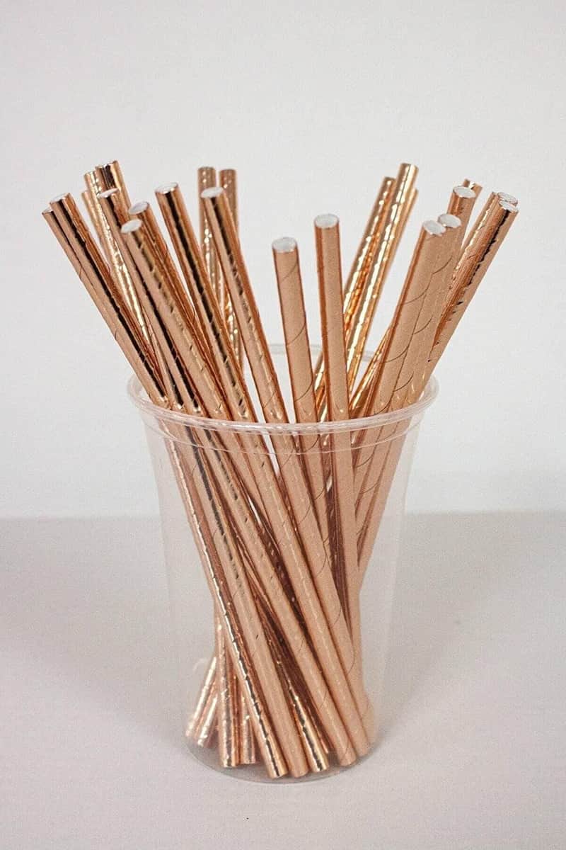 ქაღალდის ჩალები მეტალიზებული სპილენძი 25 ც