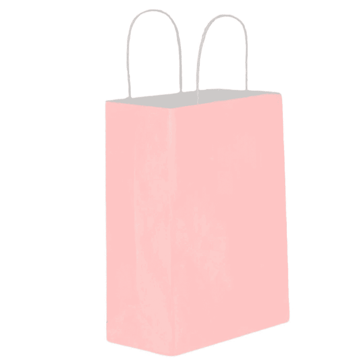 ღია ვარდისფერი ქაღალდის ჩანთა გრეხილი სახელურით 32x40x12 სმ - 1