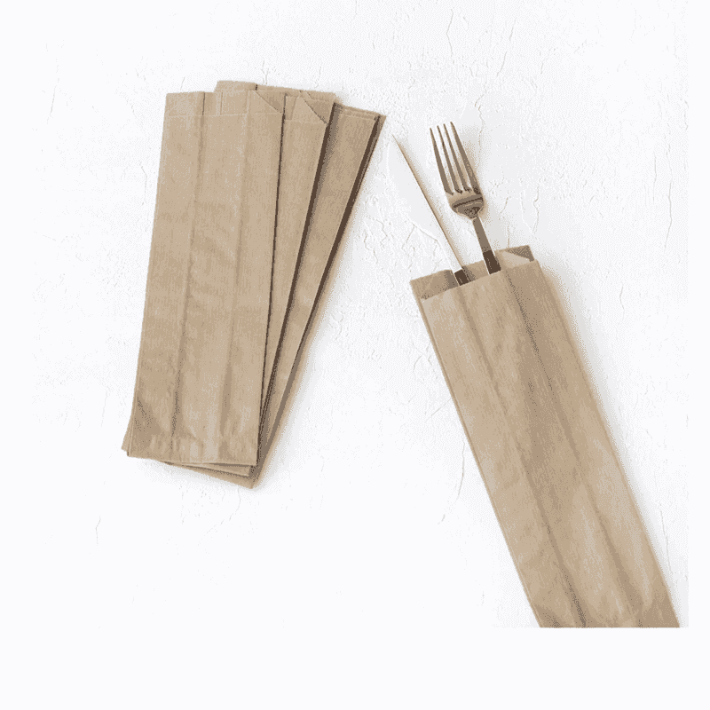 ქაღალდის ჩანთა ჩანგალი კოვზი ზოლიანი შამუა 7x24სმ 5 კგ - 2