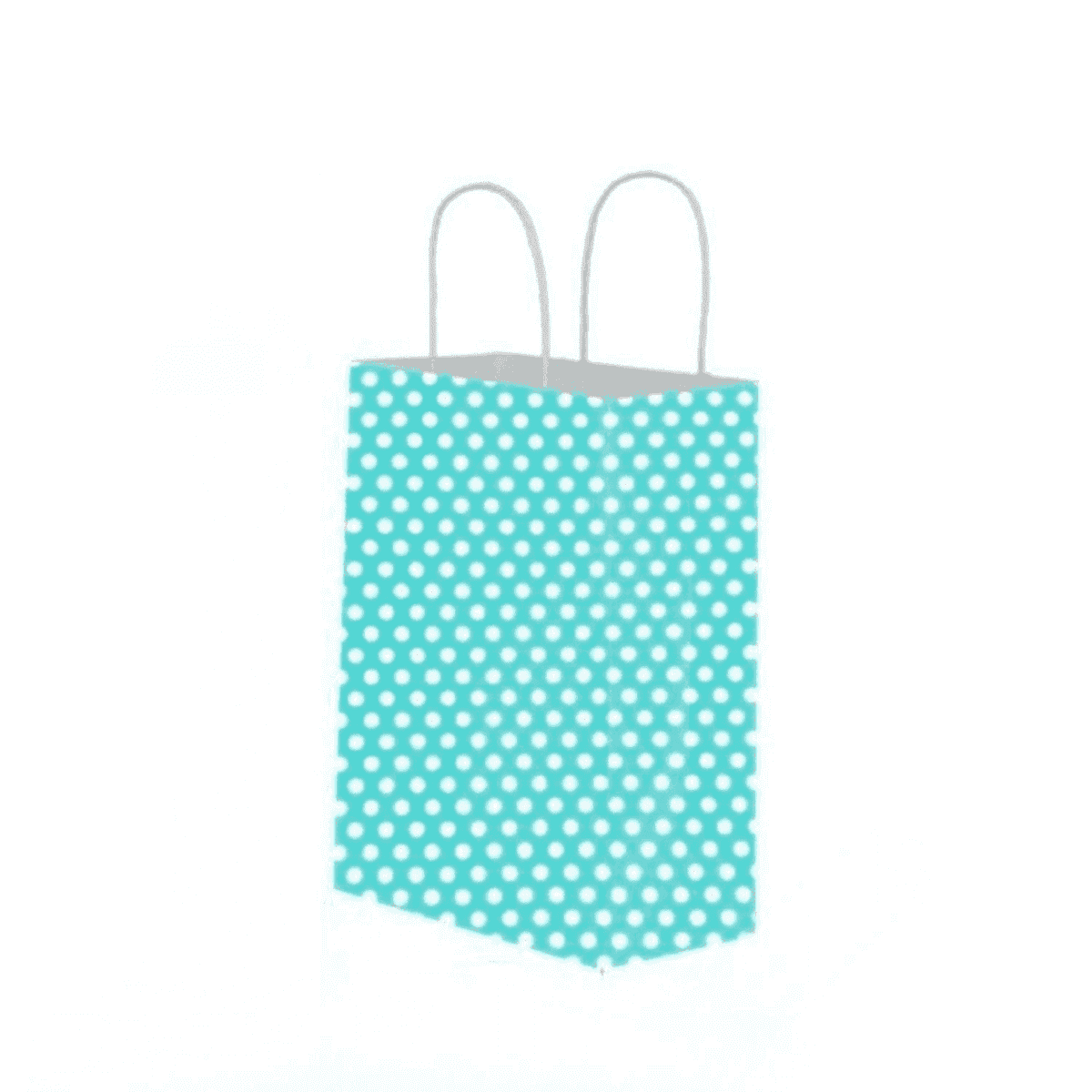 ლურჯი პოლკა წერტილოვანი სასაჩუქრე ქაღალდის ჩანთა 18x24x8 სმ - 2