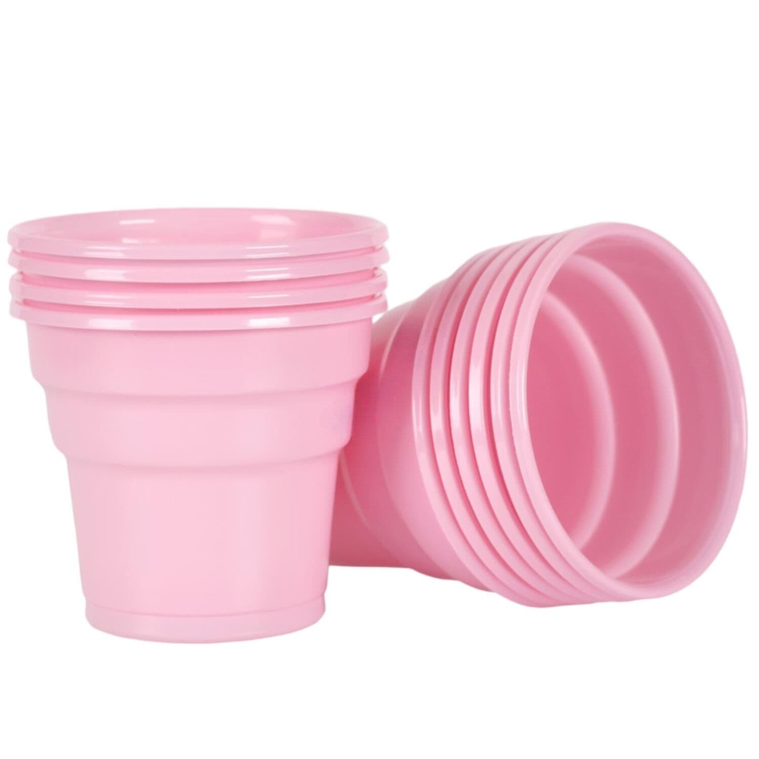 პლასტიკური გამაგრილებელი სასმელის ჭიქა მდიდრული ვარდისფერი