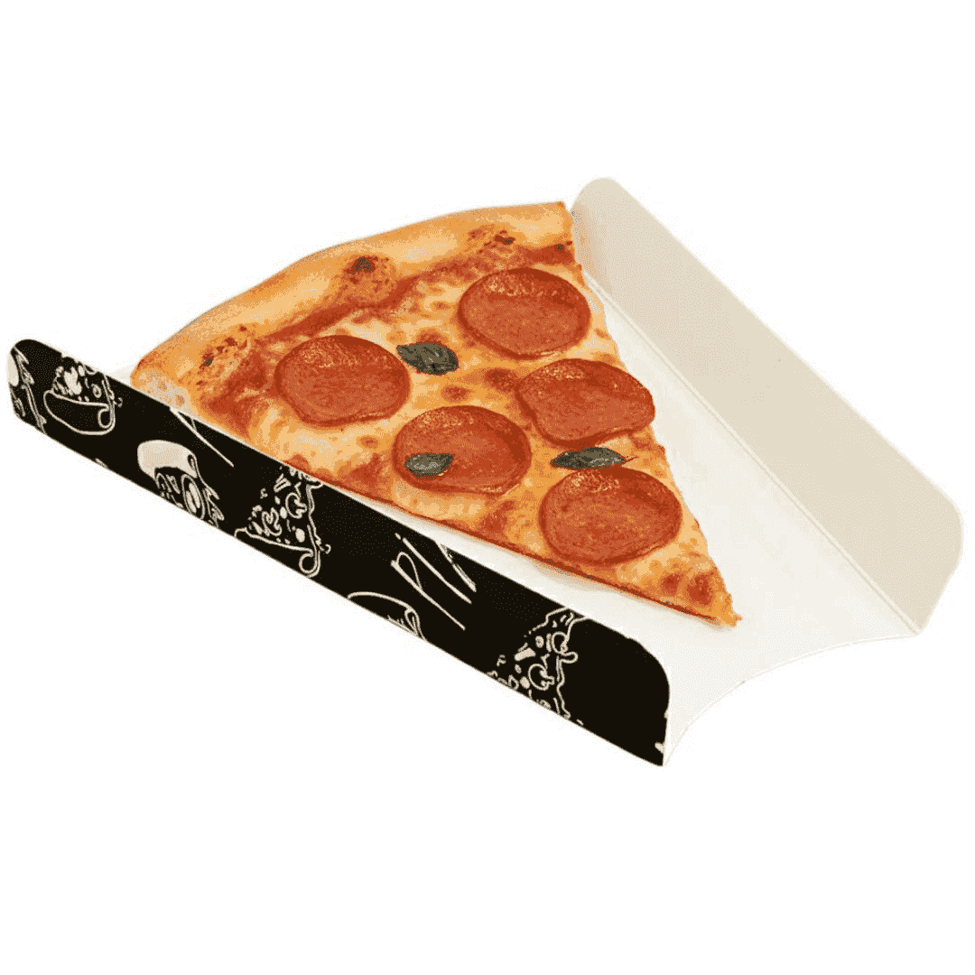 პიცას ნაჭერი შავი ნიმუშით 100 ცალი