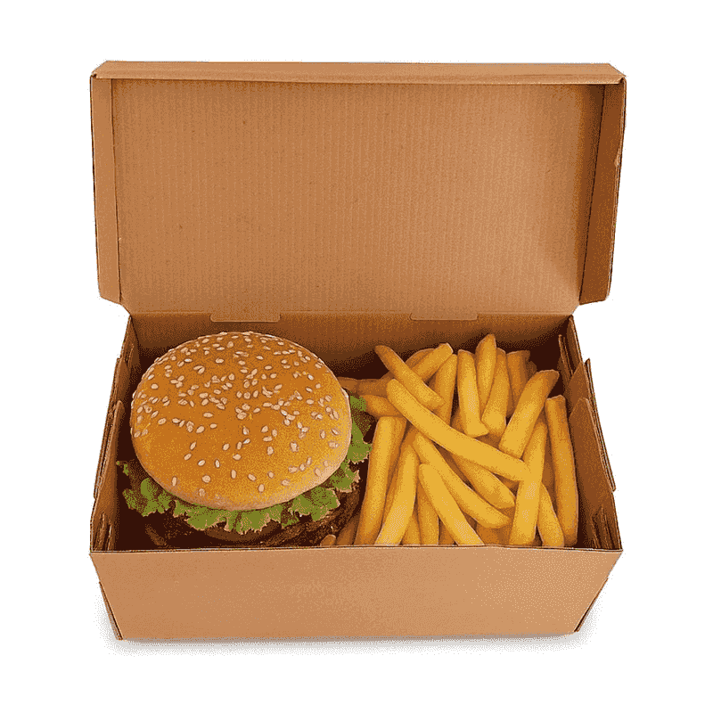 მიკრო ჰამბურგერის ყუთი 20x12x9,3სმ 100 ცალი