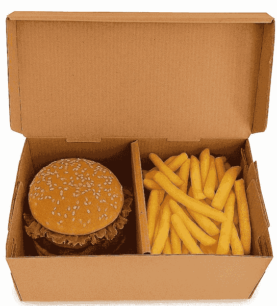 მიკრო ჰამბურგერის ყუთი 20x12x9,3სმ 100 ცალი