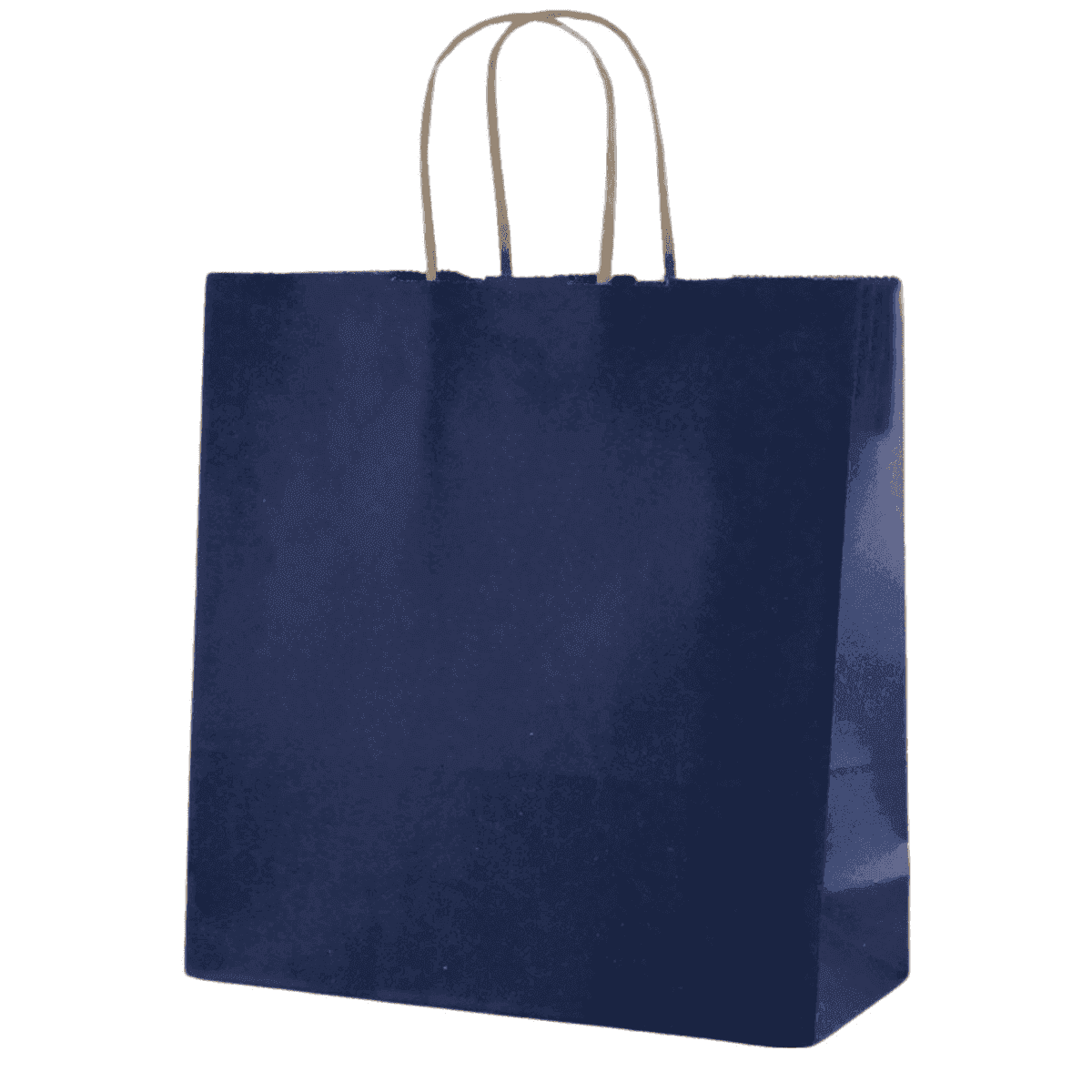 მუქი ლურჯი ქაღალდის ჩანთა გრეხილი სახელურით 32x33x20 სმ