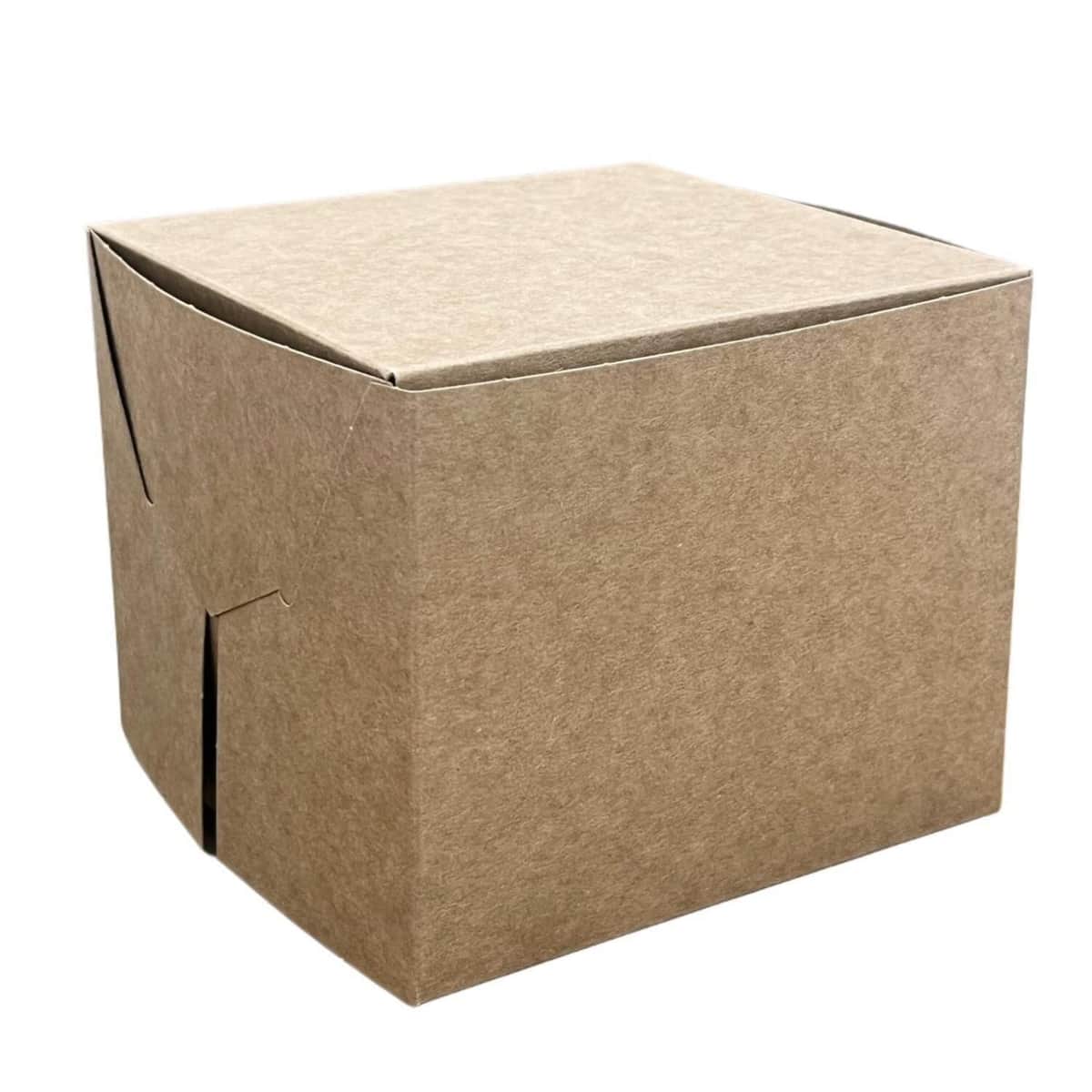 კრაფტის ერთჯერადი ტორტის ყუთი 12x12x10 სმ 100 ც